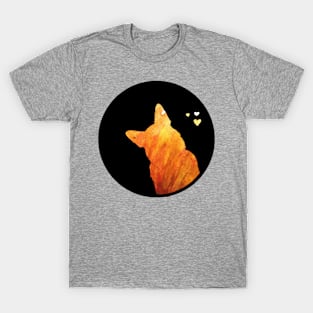 German Shepherd Love - Fiery Orange Silhouette T-Shirt